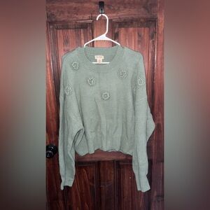Jessica Simpson Women's Sage Sweater with Floral Details